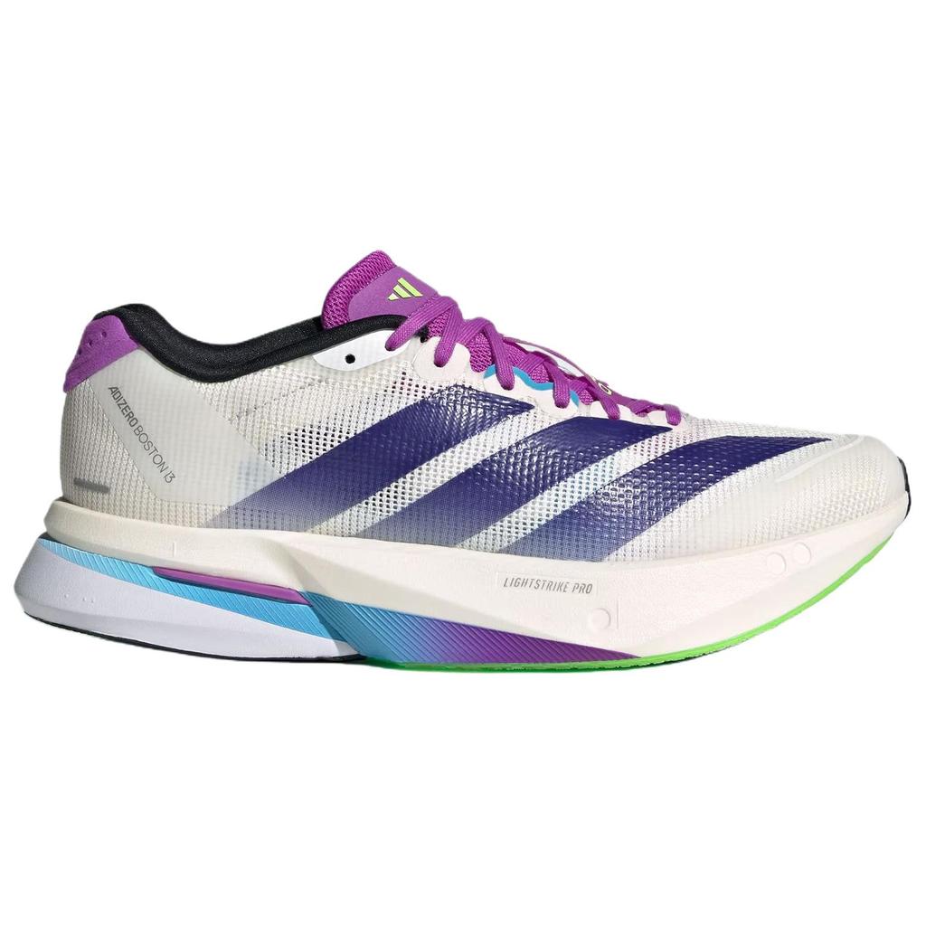 Adidas Adizero Boston 13 Running Shoes Women's White Purple Sneakers JS4953