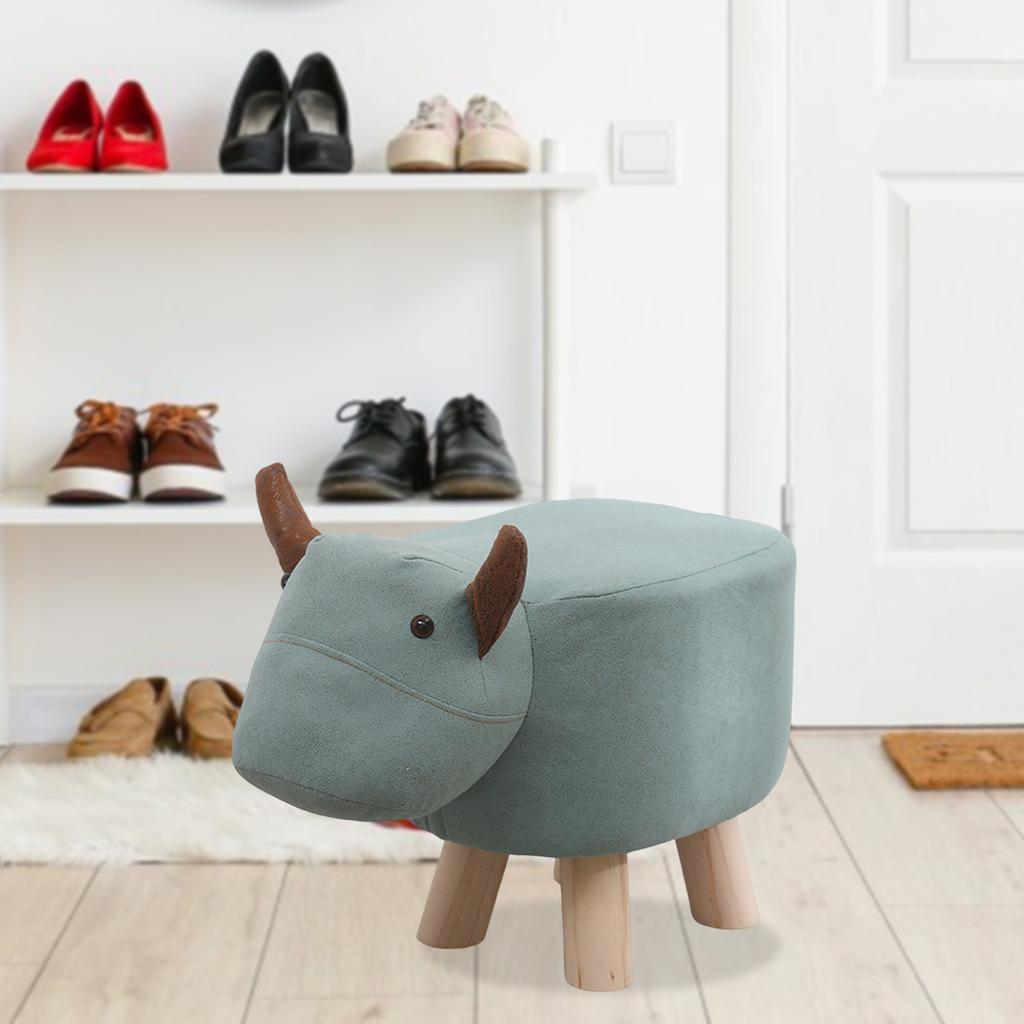 Kreslená zvířecí podnožka Roztomilá čalouněná otomanka se sedákem z masivního dřeva Nábytek pro děti Učební stolička Lavice Domácí dekorativní