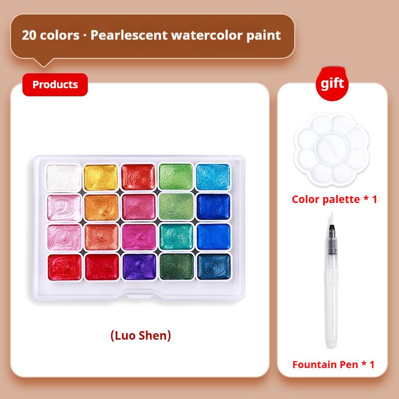 20/36/98 Farben Perlmutt-Aquarellfarbe - Intensiver Glanz Lichtechtheit Metallische Aquarellfarbe Set Glitzer Solide Pigmente