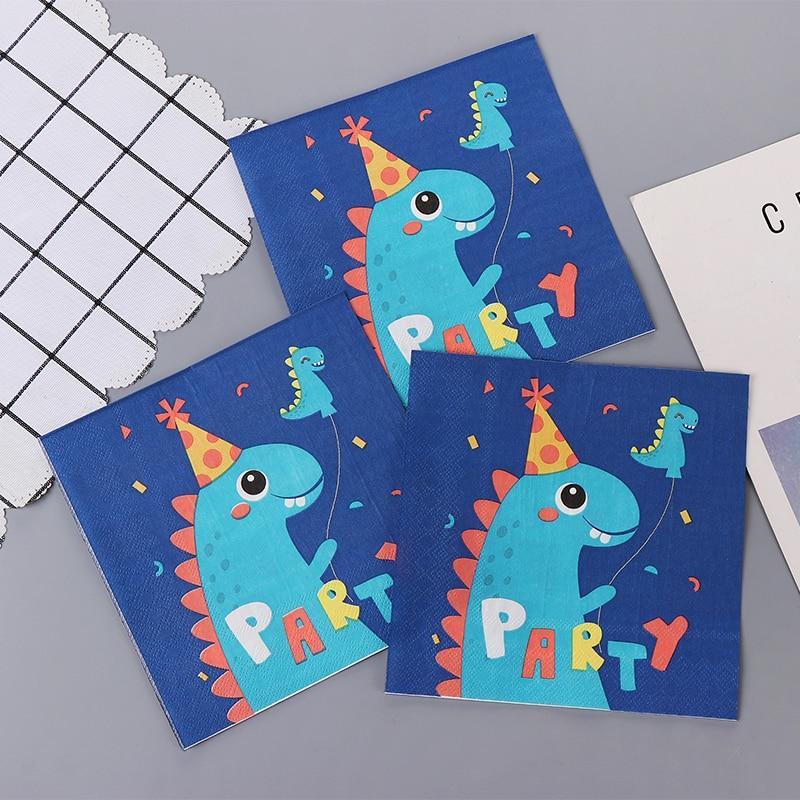 Disposable Party Napkin Double Layer 20 Pieces/Pack Cute Little Dinosaur Pattern