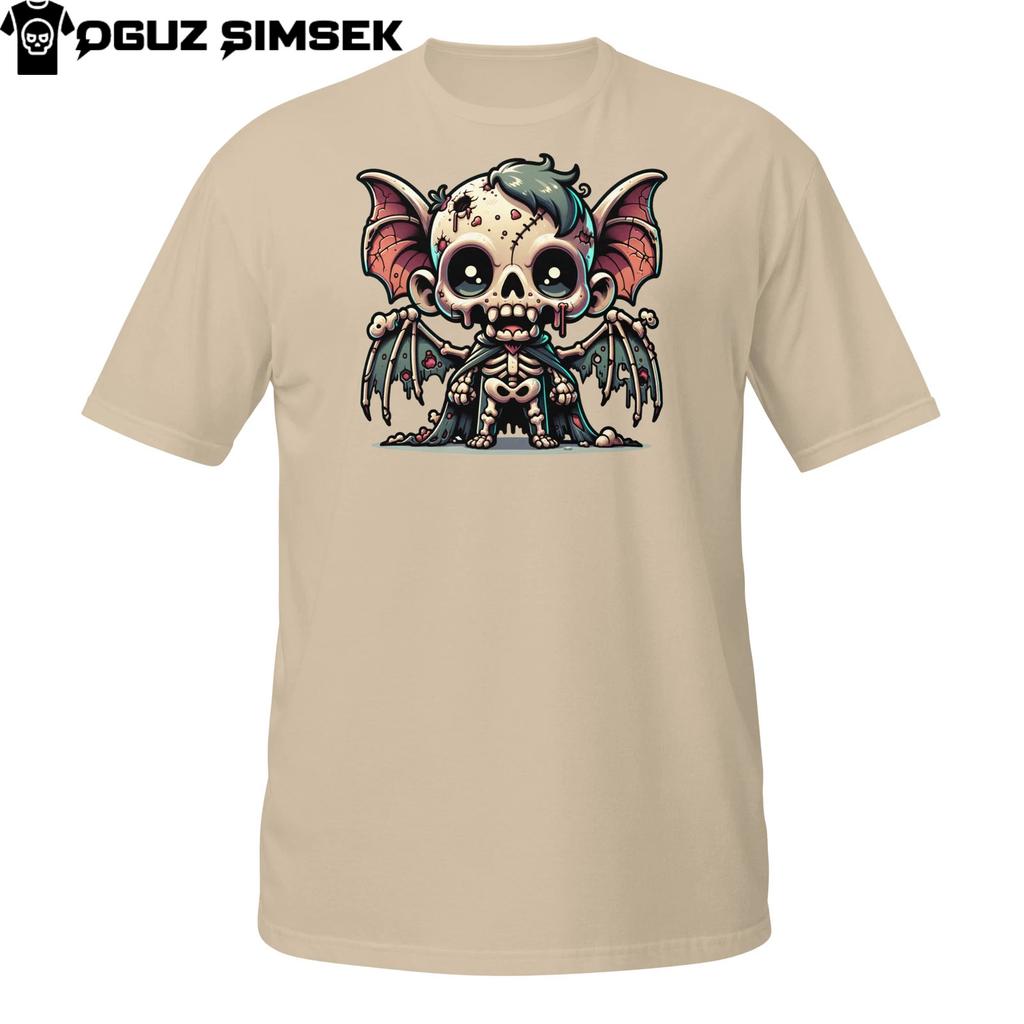 Chibi Vampire Skeleton T-Shirt Mens Womens Tees Top | Cute Gothic Bat-Winged Undead | Cartoon Tee