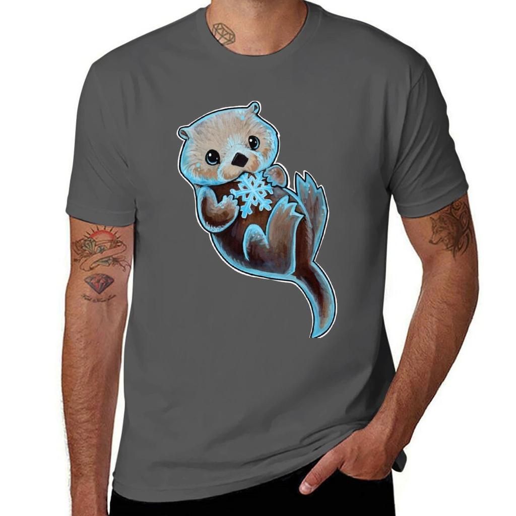 Snowy Otter Tshirt Casual Graphic Print Tee