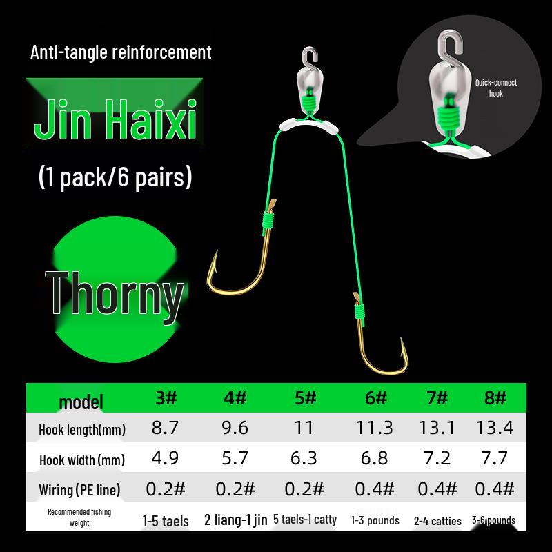 Quick-Hang Gold Sleeve Double Hook, 8cm Anti-Tangle Carp Leader for Crucian and Soil Carp Fishing.