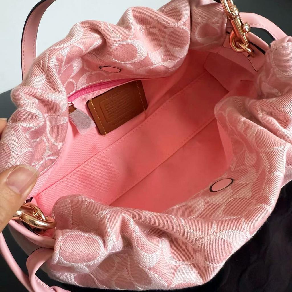 COACH Faye Axelväska Signature Denim Ljusrosa CER68 F S JP DDP