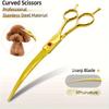 Pet Grooming Scissors, Curved Scissors for Dogs, Professional Dog Hair Scissors for Both Left and Right-Handed Use.