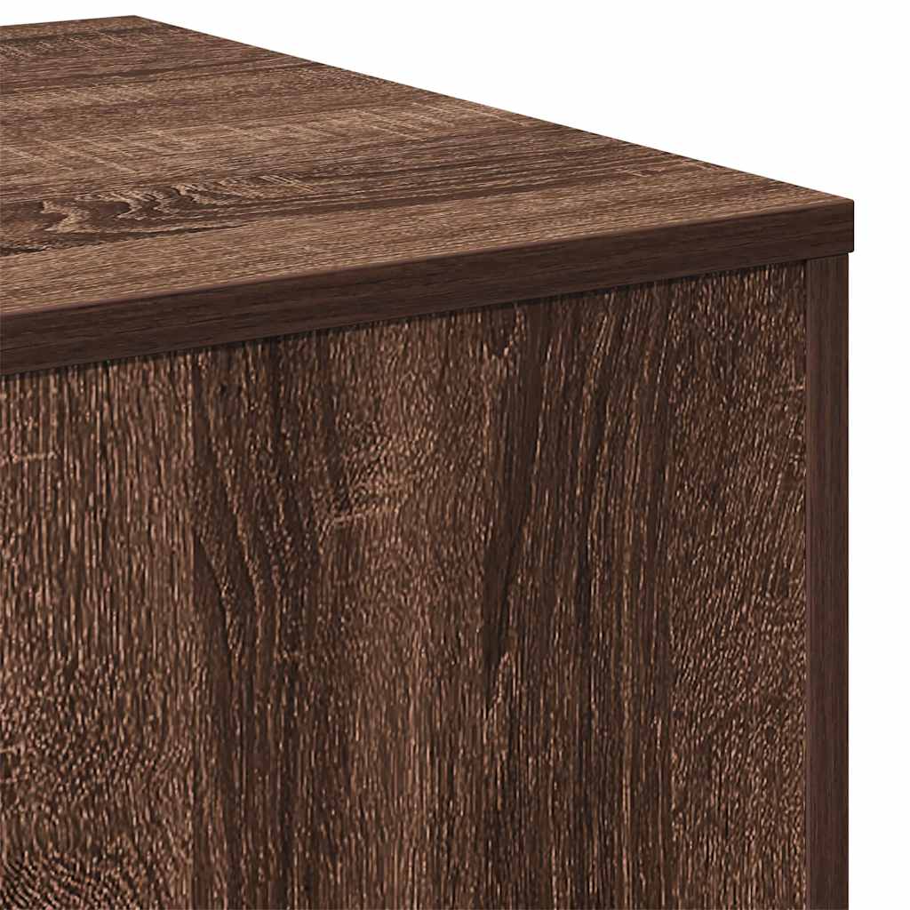 Side Tables Set of 3 Brown Oak Effect Particleboard