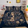 Beauty Skull Printed Comforter Cover Set Full Size Microfiber Home Textiles High Quality Luxury Bedspreads