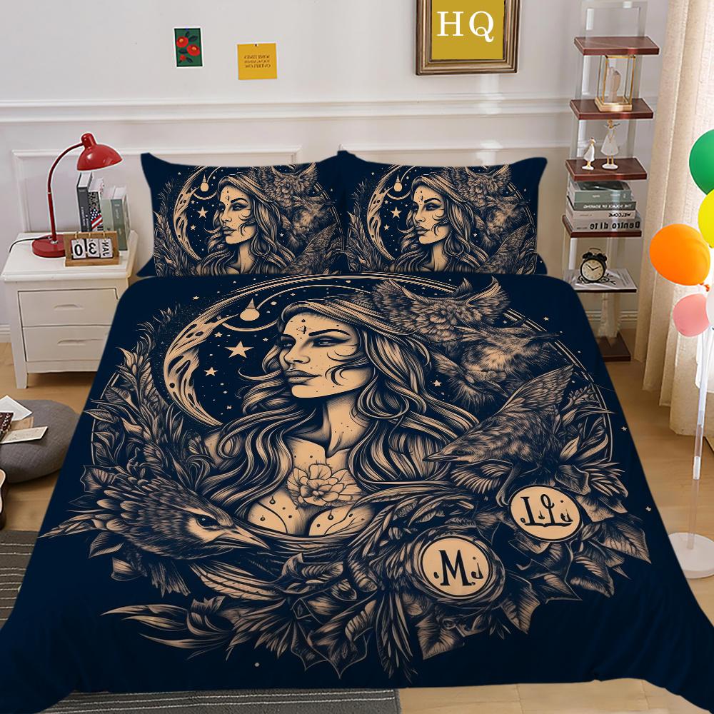 Beauty Skull Printed Comforter Cover Set Full Size Microfiber Home Textiles High Quality Luxury Bedspreads