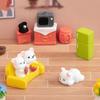 Kawaii Cartoon Cute Animal Resin Small Ornaments Creative Little Bear Doll Toys DIY Home Decoration Accessories Crafts Gifts