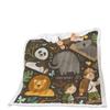 Digital Printing Cover Blanket Animal Illustration Camping Forest Thickened Lamb Fleece Crystal Fleece Blanket