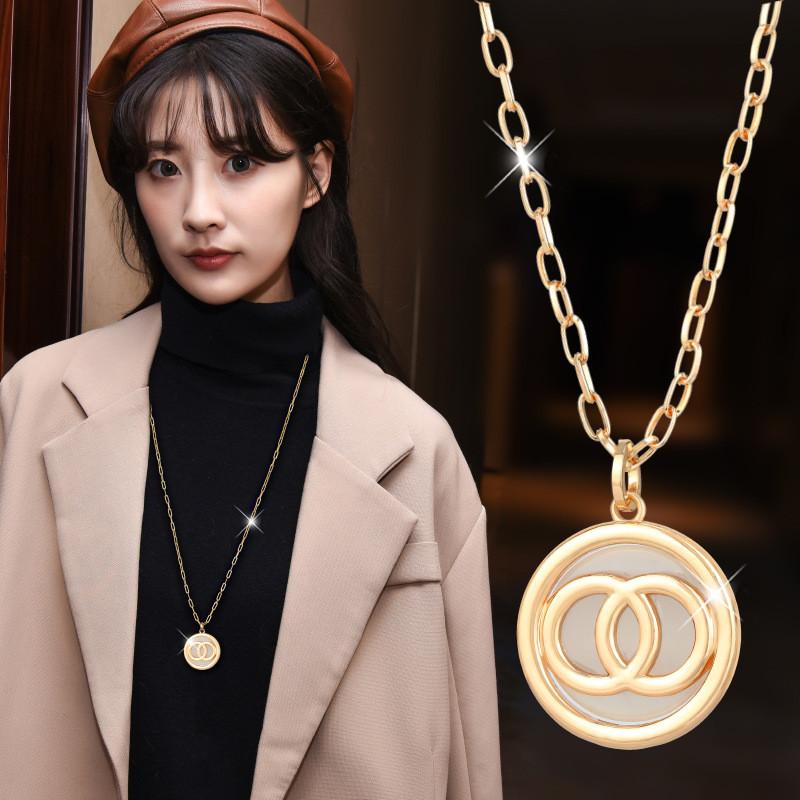 Trendy Double Loop Necklace Versatile Geometric Design Unisex Fashion Jewelry