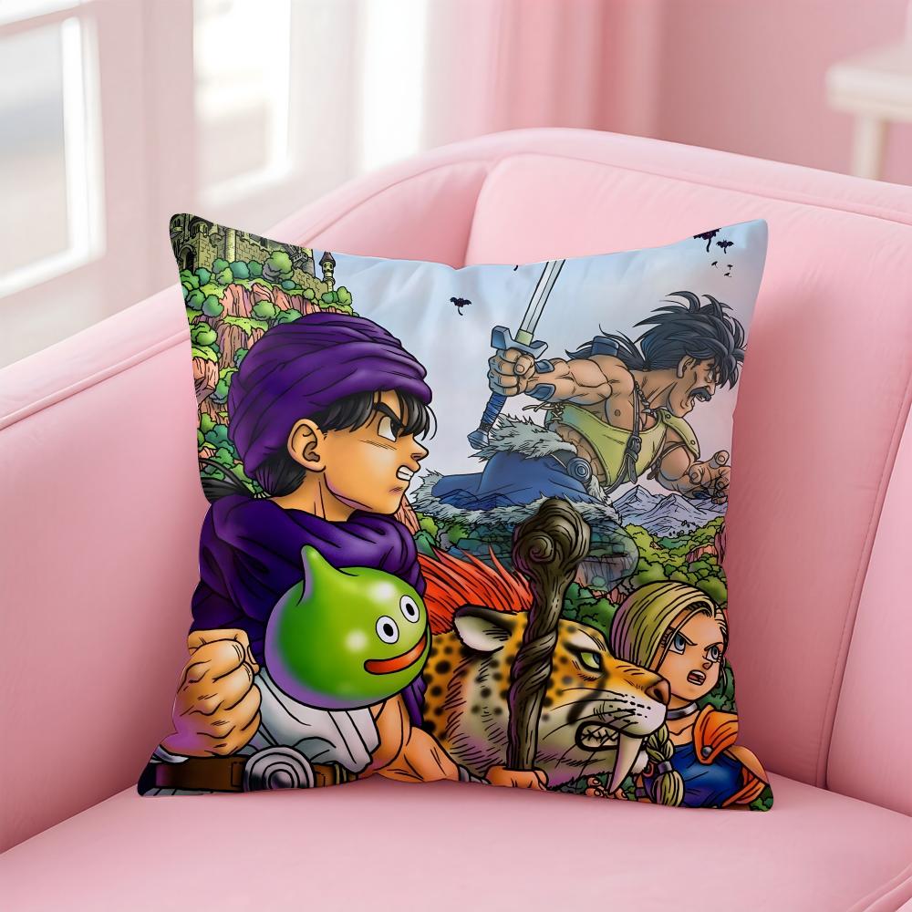 Cute Japanese Game DDragon Quest Slime Cushion Cover Pillow Case Soft Skin Friendly Fabric Concealed Zipper