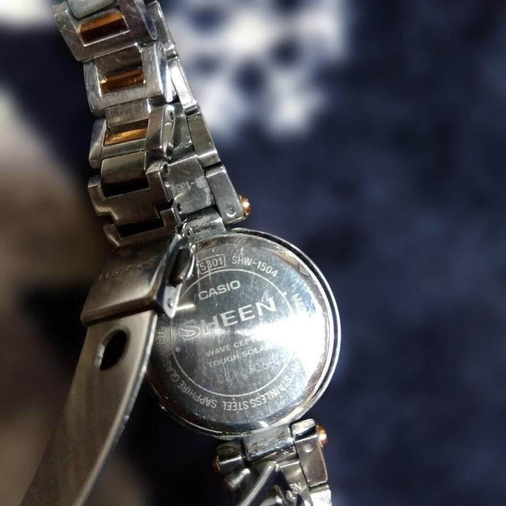 Used CASIO SHEEN SHW-1504 Radio Solar Watch