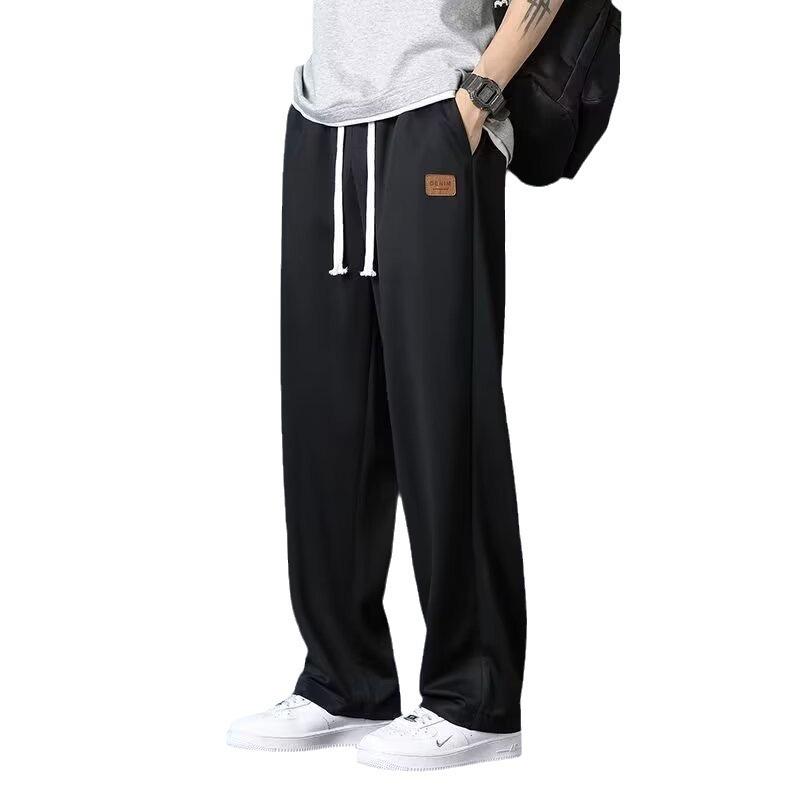 Men's Ice Silk Quick-Dry Wide-Leg Drape Pants - Lightweight, Loose-Fit, Straight-Leg Summer Trousers