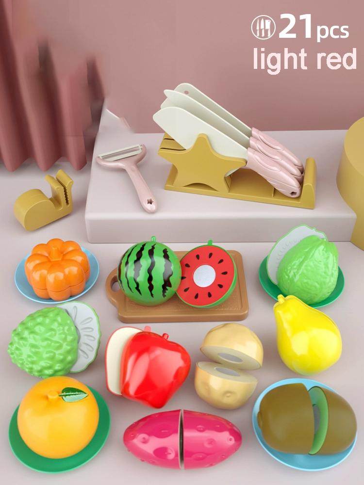 Children Pretend Play Simulated Kitchen Toys Plastic Cutting Accessories Food Fruit and Vegetable Kids Toy Boys Girl Christmas