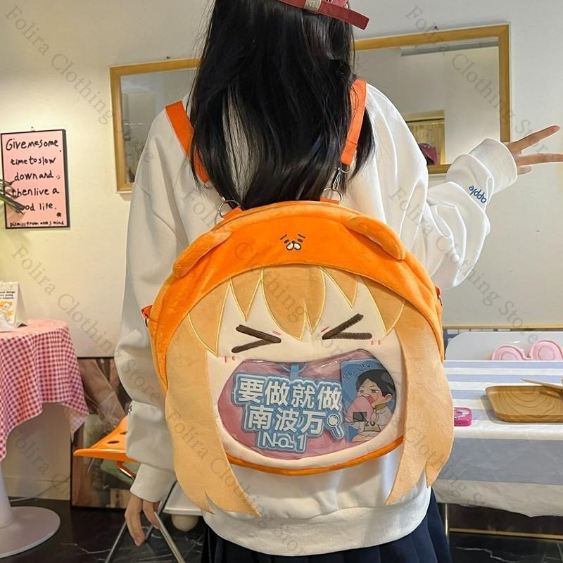 Japanese Anime Doma Umaru UMR Shoulder Bag Kawaii JK Backpack Large Capacity Itabag Plush Crossbody Bag for Cosplay