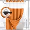 Double Layer Grommet Shower Curtain Bathroom Waterproof Mold‑Resistant Toilet Partition Curtain