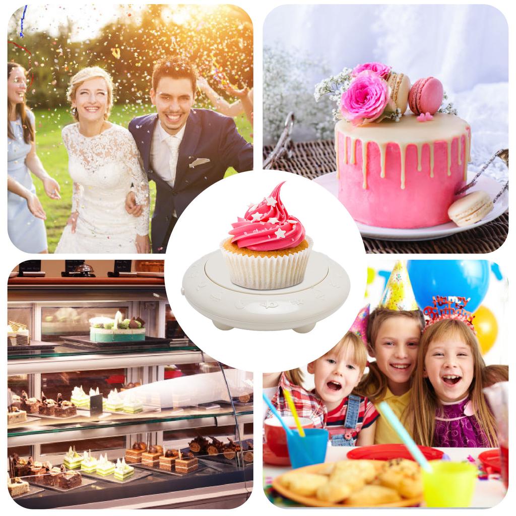 Rotating Cake Turntable with Music Stable Easy Control Multipurpose Cake Display Stand for Birthday Party