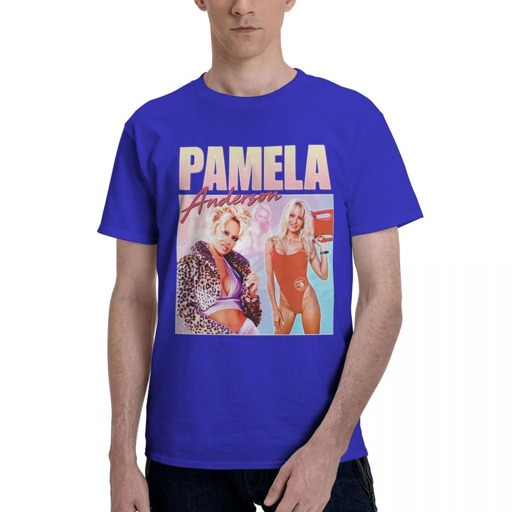Men T Shirt Pamela Anderson Vintage Gifts Y2K Graphic Crewneck Unisex Clothes T Shirts