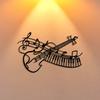 2D Flache Metall Wandkunst Klavier Noten Dekor, 1 Stück Minimalistisches Design für Büro Wohnzimmer Schlafzimmer Terrasse Küche Innenhof Geschäft Lobby Hängend