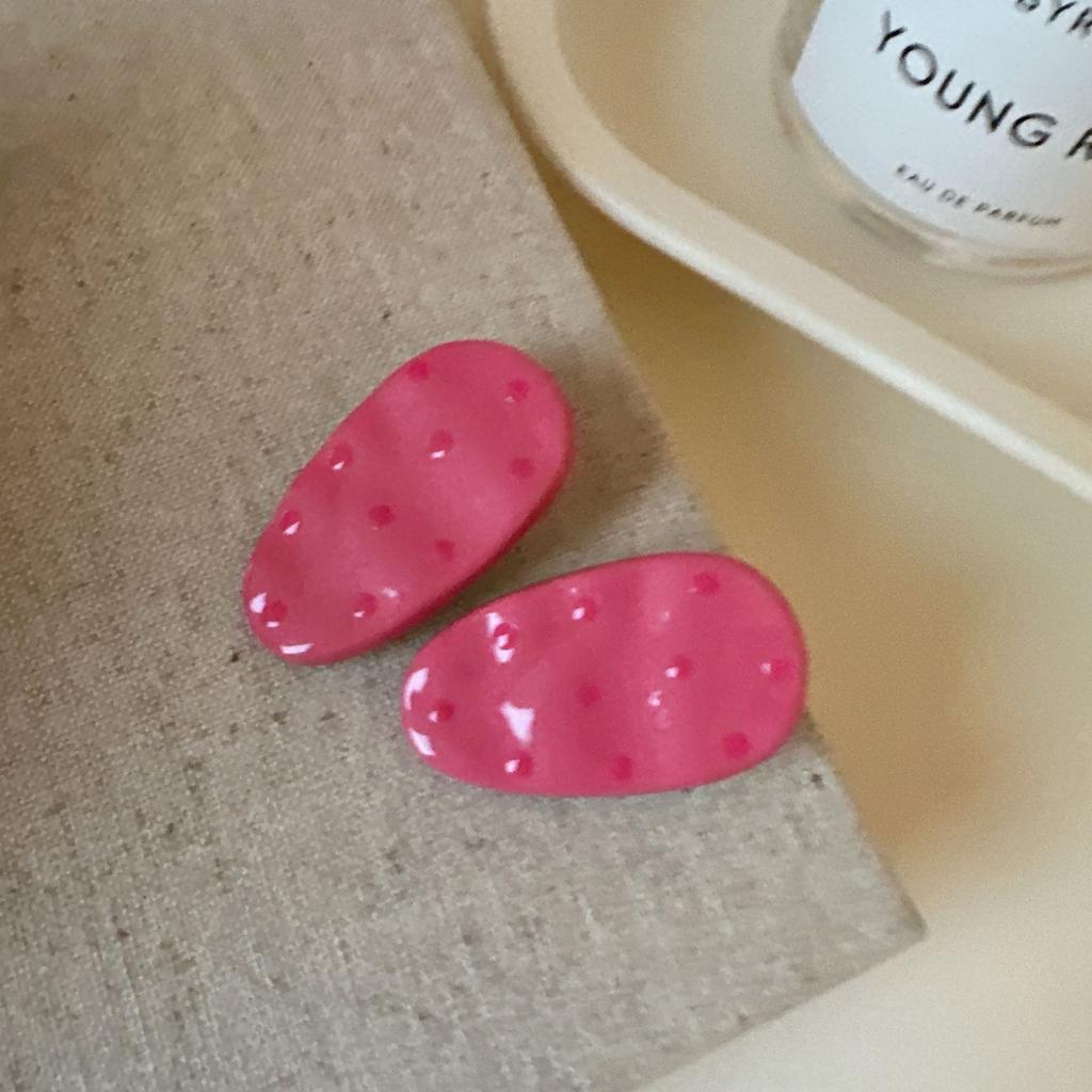 Cute Polka Dot Hair Clips Women Colorful Oval Hairpins Sweet Daily Hair Accessories for Girls Side Bangs Clip Headwear