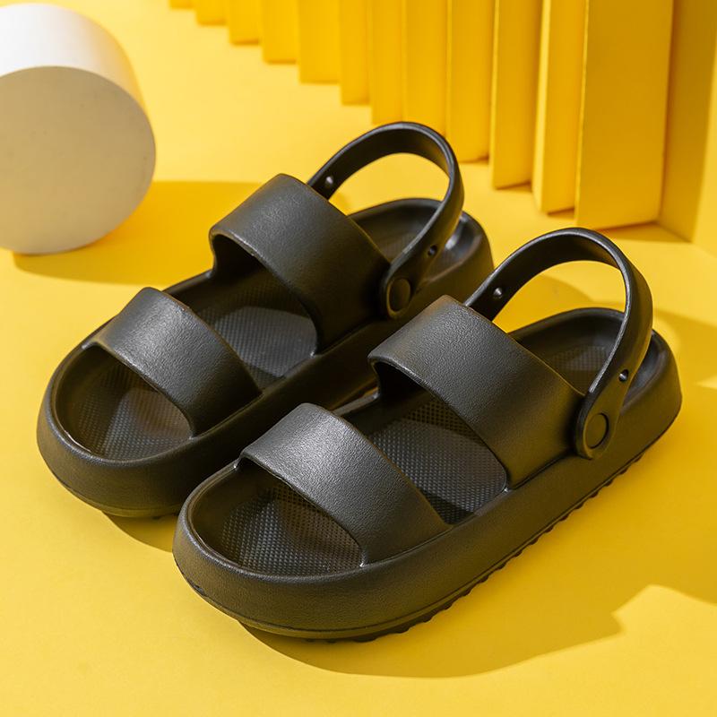 

Унисекс тапочки на толстой подошве, модные пляжные сандалии, мужские и женские тапочки, нескользящие непромокаемые сандалии, шлепанцы, женская и мужская повседневная обувь 40-41 чёрный