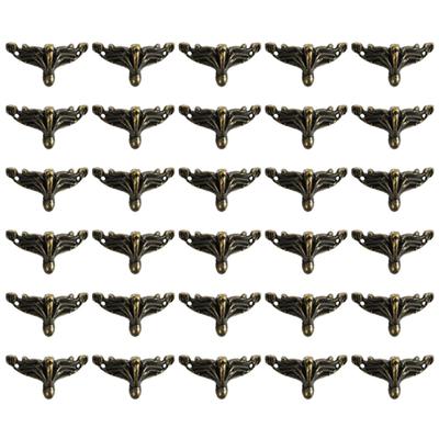 ABWR-60 PCS Antique Jewelry Box Feet Leg Wood Case Corner Protector Decorative Furniture Legs For DIY Jewelry Chest Gift Box
