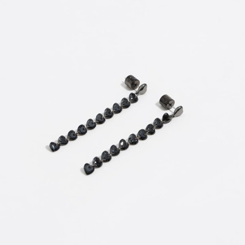 BIMBA Y LOLA [25FW] BIMBA Y LOLA Black Heart Crystal Earrings B256AIW013BKF