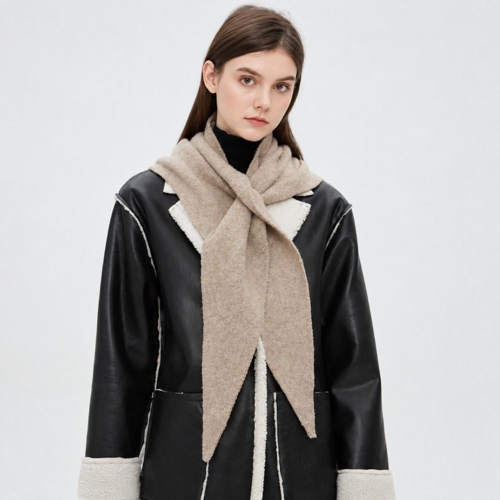 Windproof Triangle Shawl Wool Cross Scarves All-match Knitted Scarf Clothing Accessories