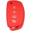 4 Button Silicone Key Case Cover Protector Black Blue Red Fit for Hyundai Tucson Sonata Car Folding Flip Key