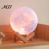 Creative Gift for Children DIY Paint Your Own Moon Lamp, LED Night Light Kit with 8 Desktop Art Ornament Colors And Brushes, Kids Craft Project, Warm