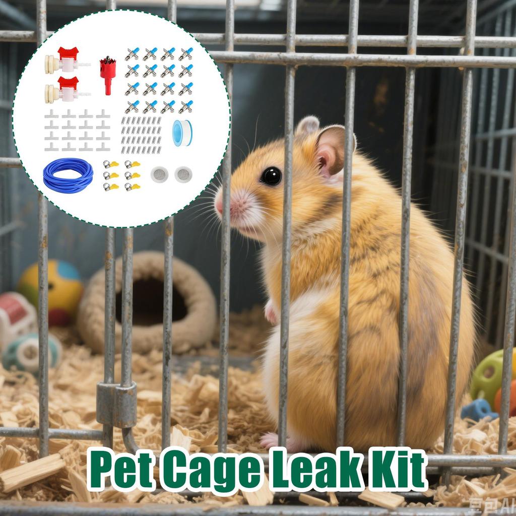 Bunny Watering Nipple 16 Pieces Nipple Drinker With 32.8ft Hose Leakproof Pet Waterer Kit For Cage Bunny Ferret Poultry Small