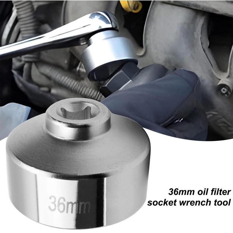 Car Oil Filter Remover Tool Oil Wrench Tool Oil Filter Tool Socket Remover 36mm Filter Cover Wrench Heavy Duty Oil Filter Cover