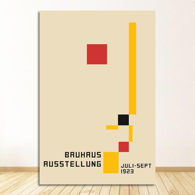 1923 Weimer Exhibition Abstract Artwork Modern Art Wall Art Canvas Painting Silk Poster Home G689 Art Decor Bauhaus Ausstellung