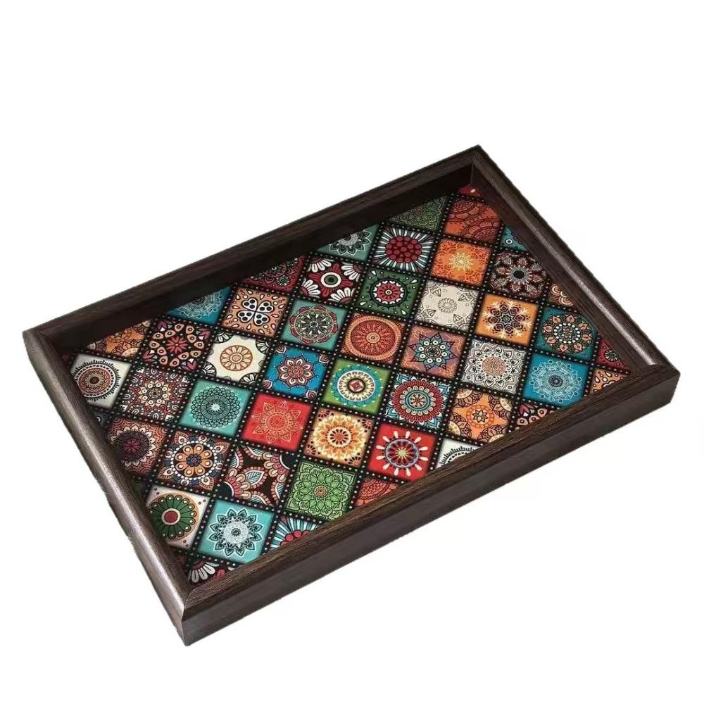 

Поднос для хранения украшений в богемном стиле, поднос для закусок ручной работы, для украшения рабочего стола, фойе, домашнее хранение Tray