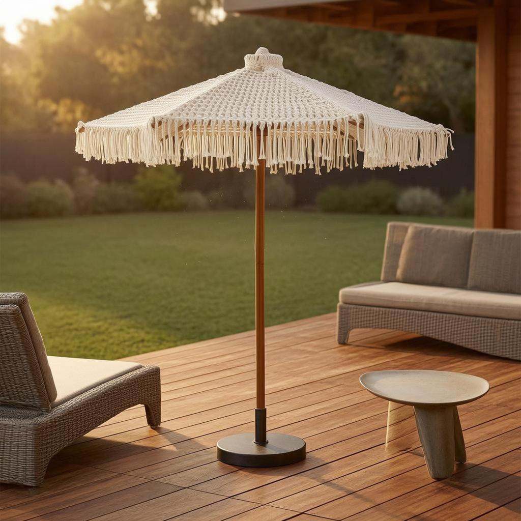 Rope Sunshade Tassel Fringe Decorative Open Weave