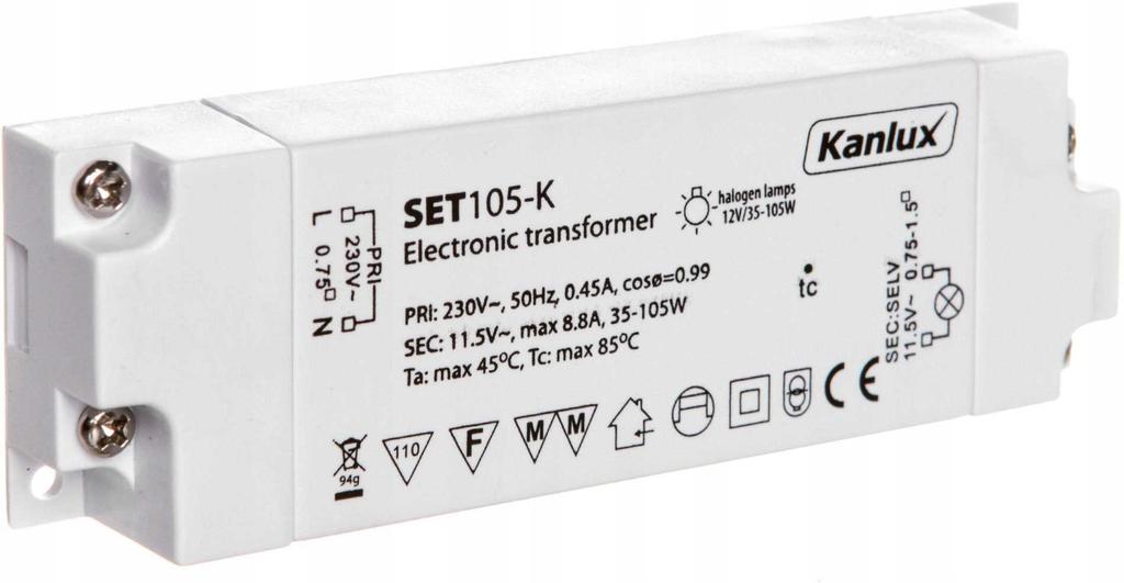 Transformator Elektroniczny Do Halogenów 105W