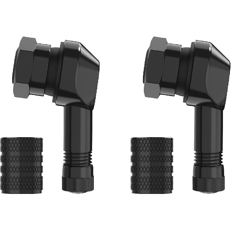 SUNSOUL 2pcs 90 Degree Matte Black Motorcycle Tire Valve Stems tall Diameter 10-11.3mm for Harley Davidson, BMW, Honda, Kawasaki, Suzuki, Yamaha and
