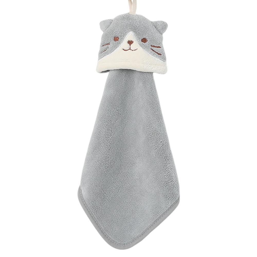1PC Cartoon Hanging Hand Towel Soft Coral Kitchen Towel Cute Kids Child baby Quick Dry Bathing Towel