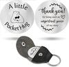 Cross Car Key Inspirational Decision Coin Leather Keychain with Stainless Steel Engraved Double-Sided Round Charm Gift