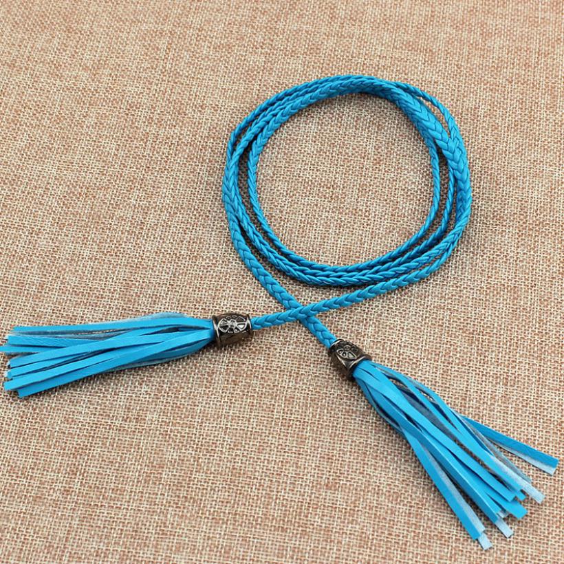 Cintura bohémien da donna intrecciata con nappe, catena per vita decorata con nodo intrecciato, corda per vita da donna alla moda
