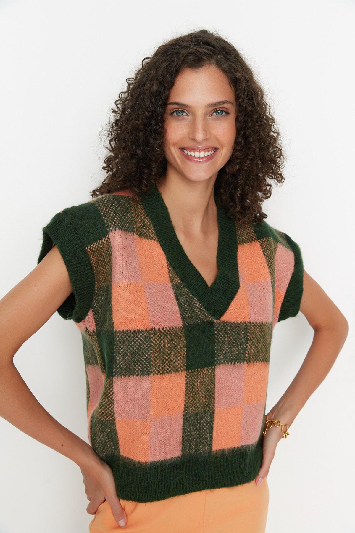 

Свитер Жилет - Зеленый - Стандартный крой