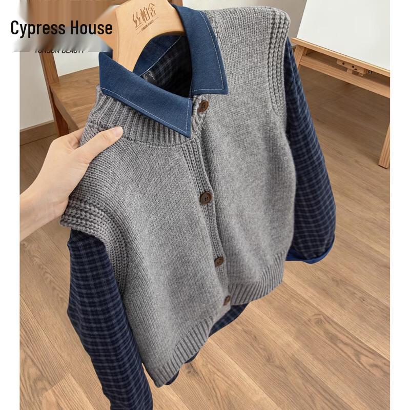 

Women s Round Neck Single-Breasted Loose Vest One Size