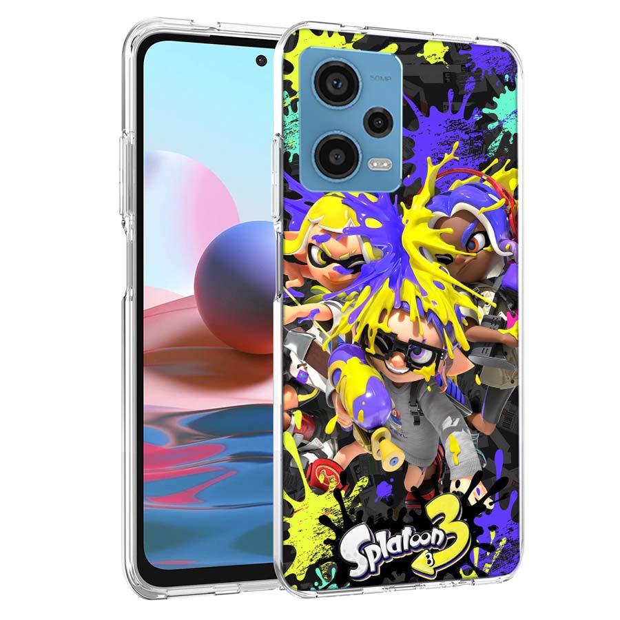 Game S-Splatoons Phone Case For Redmi Note 13 12 14 15 Pro Plus 13R 11 11T 11E 11S 10 Pro 10S 9 9S Cover Cell Clear TPU Capa Cas