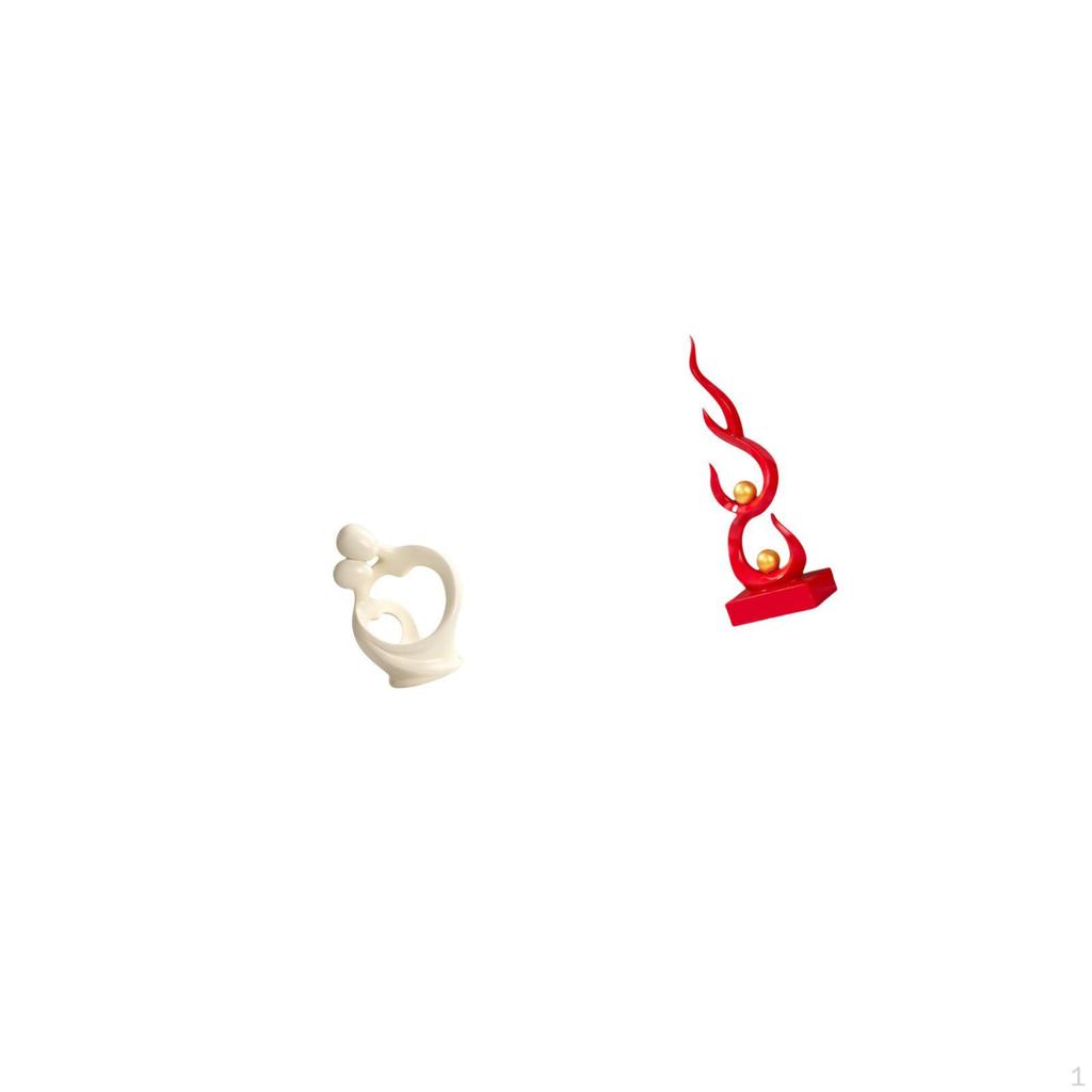 Abstract Figurine Ornament Lover Artistic Collection Couple Sculpture Resin Statue Fire Flame