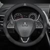Car Suede Carbon Fiber Leather Steering Wheel Cover For Mitsubishi Outlander Pajero Asx Lancer EX Evolution L200 Triton RALLIART SR1
