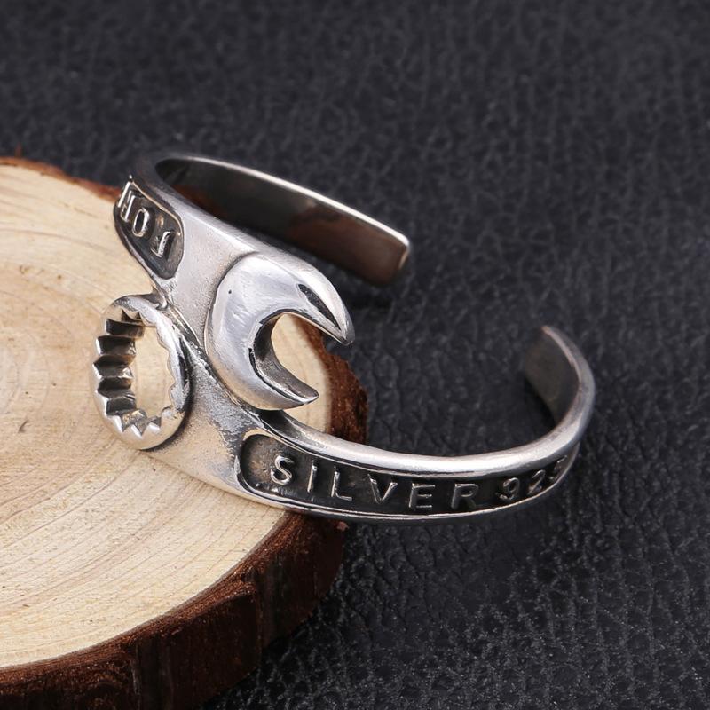 Bracciale Chiave Inglese Uomo Dominante Motociclista Punk Rock Gioiello Regalo Strumento di Riparazione Bracciale Aperto Accessorio per Feste
