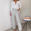 Zweiteilige Outfits für Damen Langarm-Hemden mit Knöpfen und Lange Hosen Elegantes Business-Set Lässiges Büro-Arbeits-Set