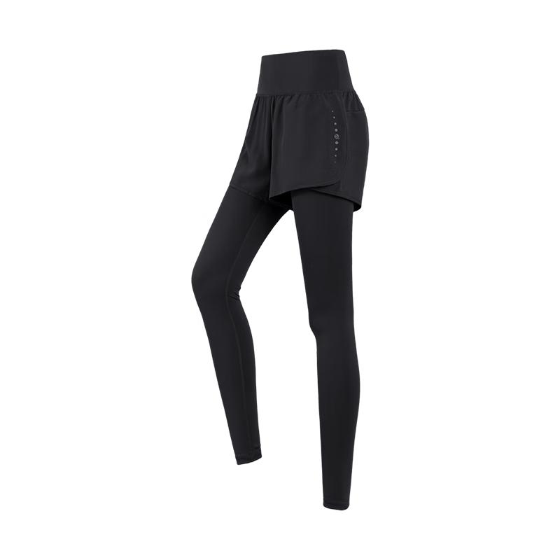 Camel Leggings da Corsa a Vita Alta Look Due Pezzi da Donna