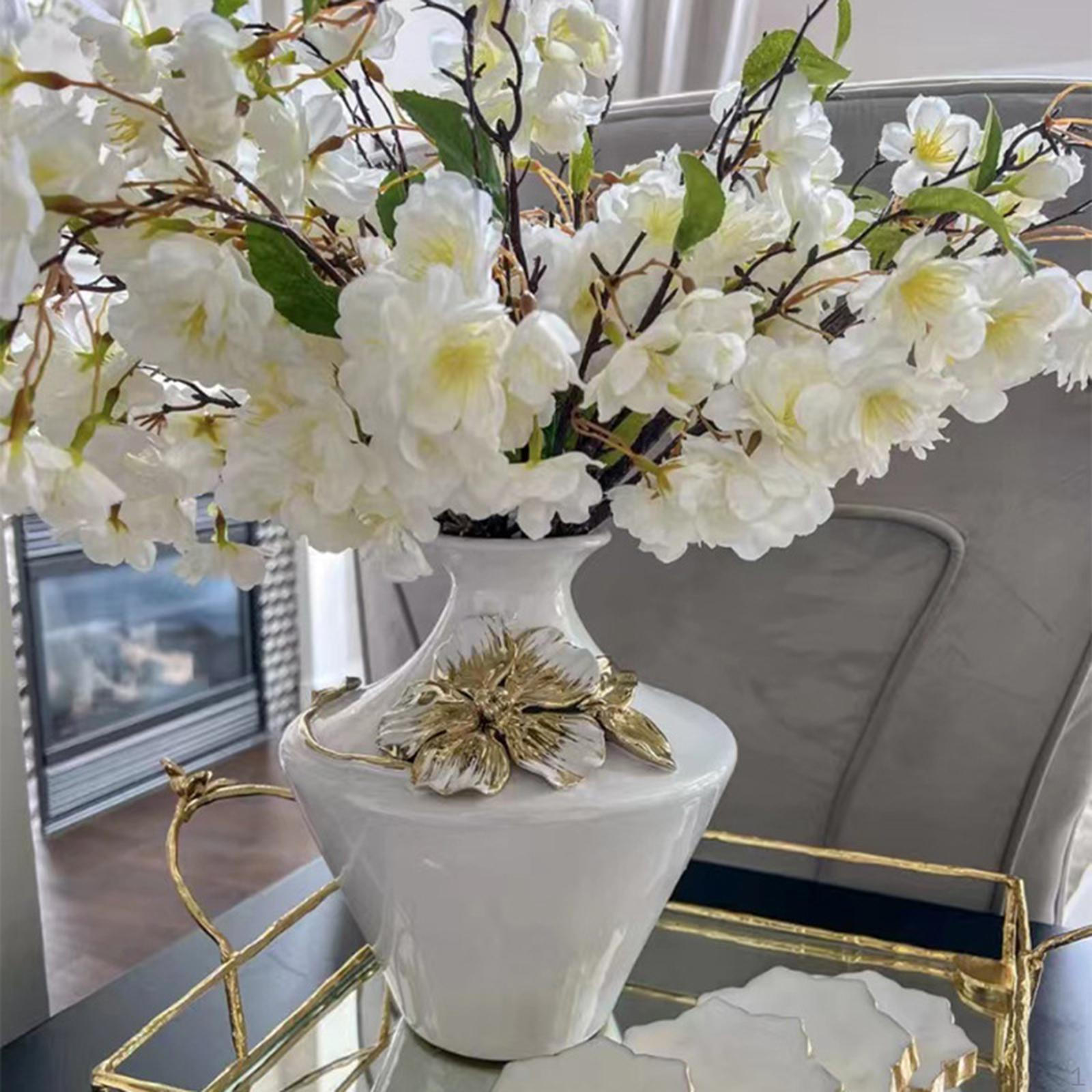 Ceramic White Vase, Minimalist Decorative Flower Vase Porcelain Storage Jar for Mantel